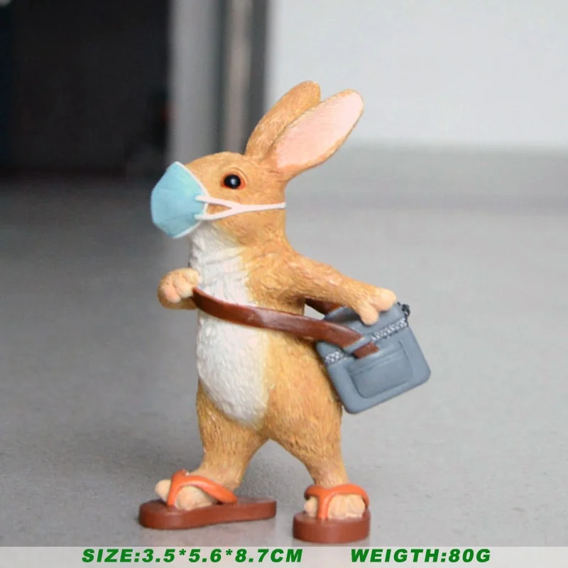 Z15805A Gift Idea Nice Resin Handcraft Statue Courier Bunny Animal Figurine