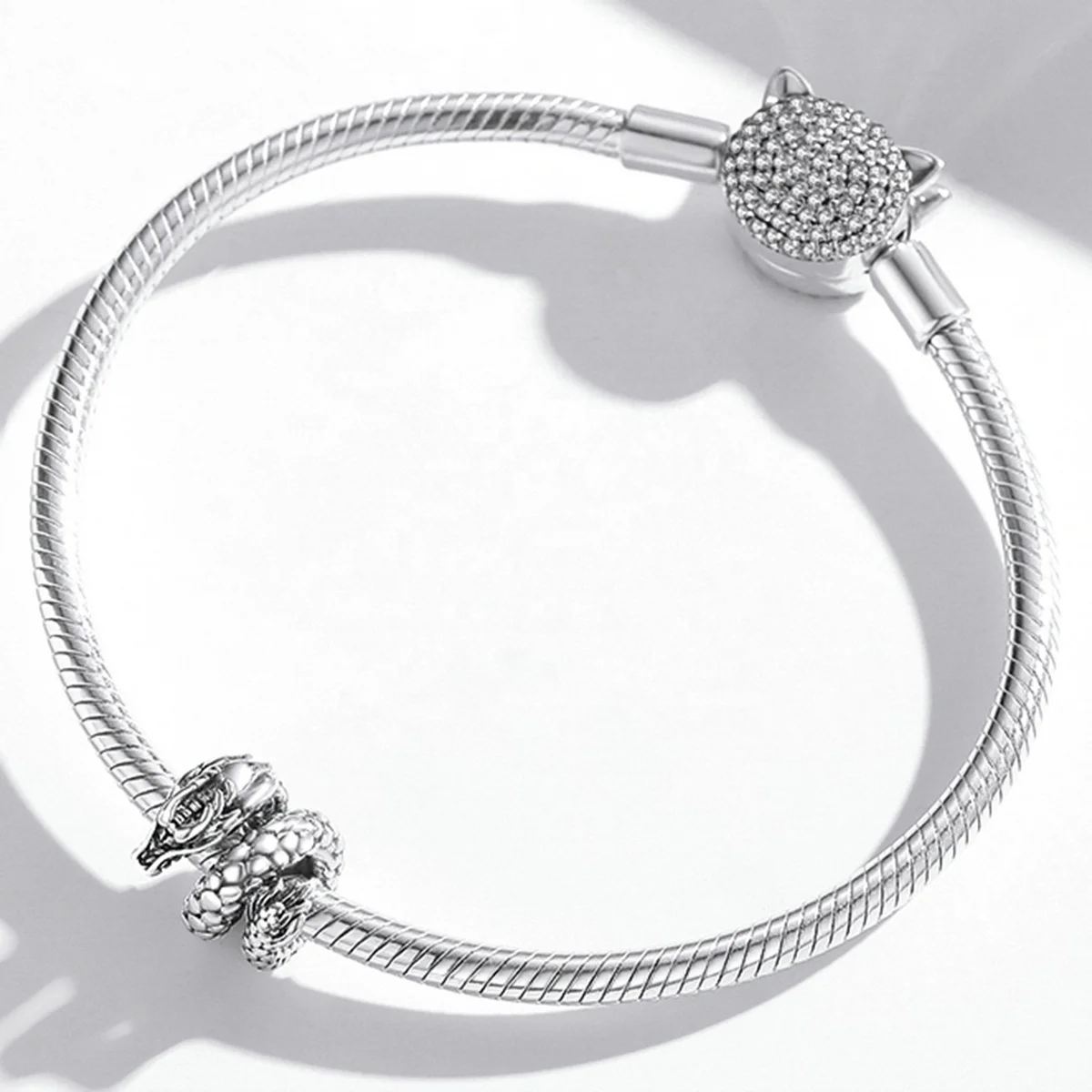 Fashion Silver Jewelry Pendant&Charm For Bracelet Jewelry Making Zirconia Pelycosaur Guardian Wings Owl Coiled Snake Beads Charm