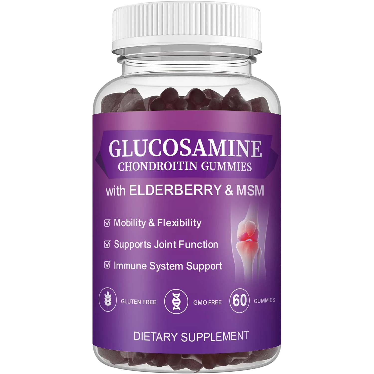 Ready to Ship Glucosamine Chondroitin Gummies Elderberry  Flavor MSM Gummies