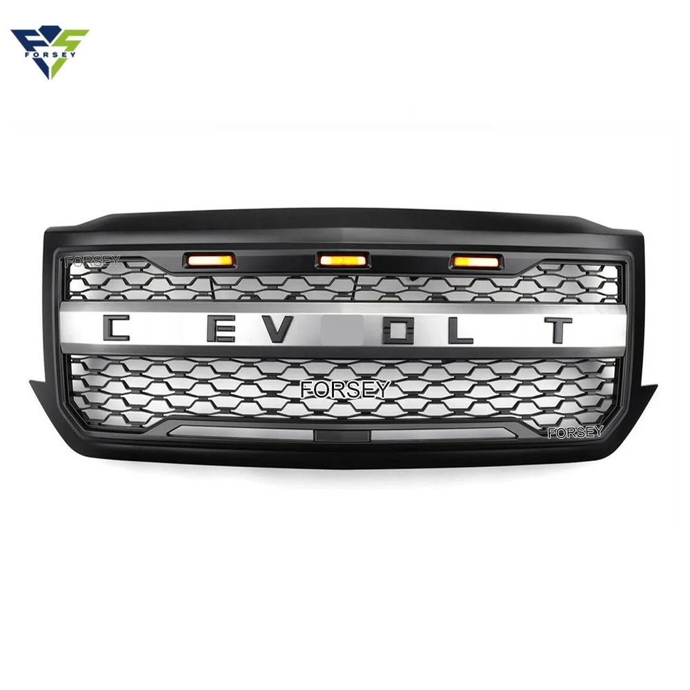 Chevy Car auto front bumper Grille fit for Silverado Chevrolet 2016 2017 2018 Replacement Mesh Grille With LED