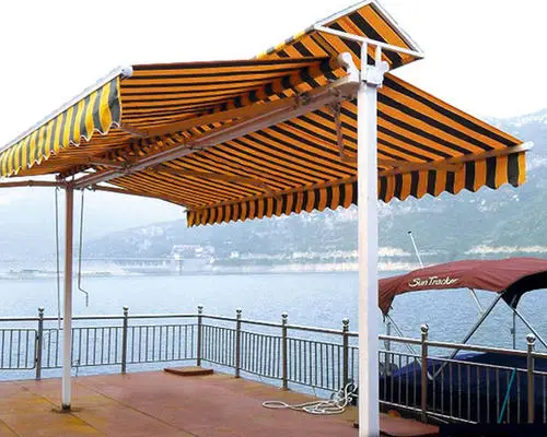 PVC Colored Strip Tarpaulin Laminated 450gsm Double Printing Stripe PVC Tarp PVC Tarpaulin Striped Awning Fabric for Car Park