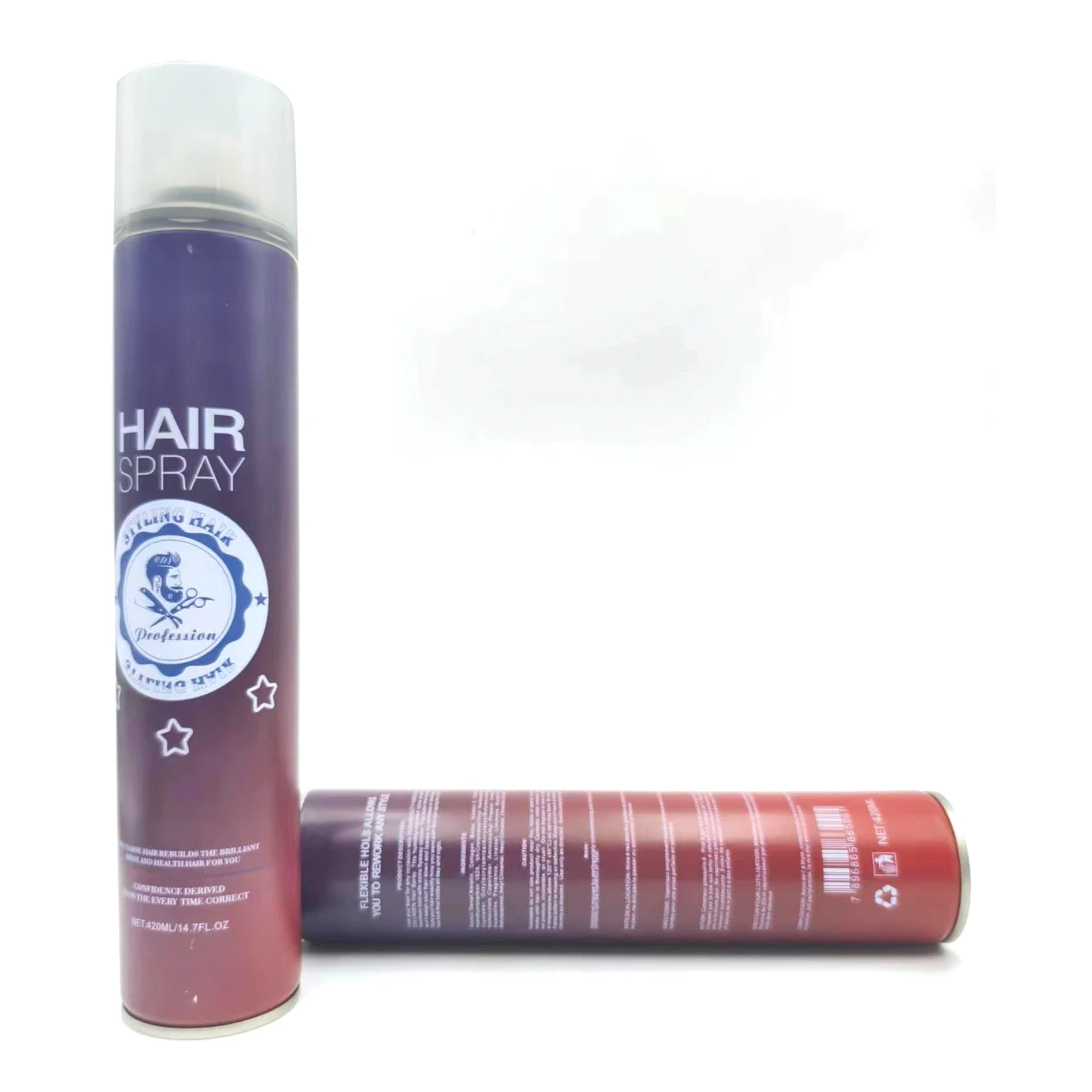 New Arrive 420ml Synthetic Hair Spray Dry Hair Styling Spray Strong Hold Hair Spray For Men
