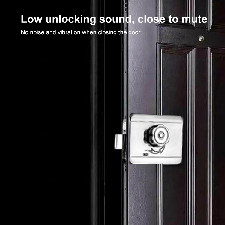 Lermom Electric rim lock 12v inside and outside security mechanical electronic waterproof magnetic lock door lock price