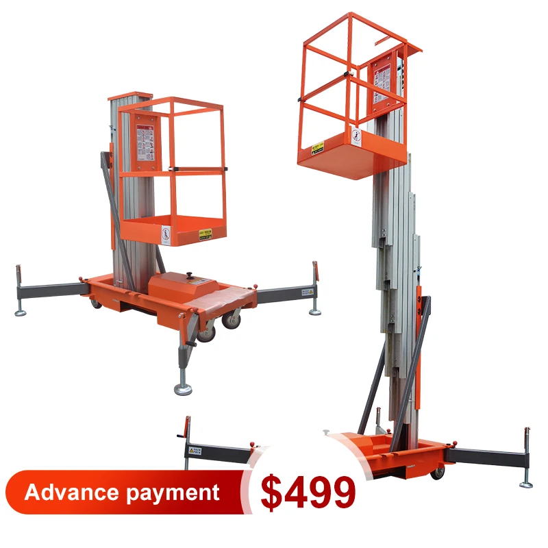 Shanding light mobile telescopic 4m 6m 8m 10m 12m 14m single mast aluminum alloy lift platform