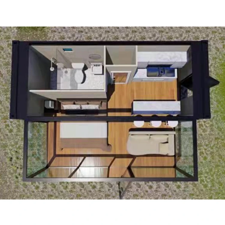 Foldable luxury wood flat pack modular glass house sun room villa prefab houses