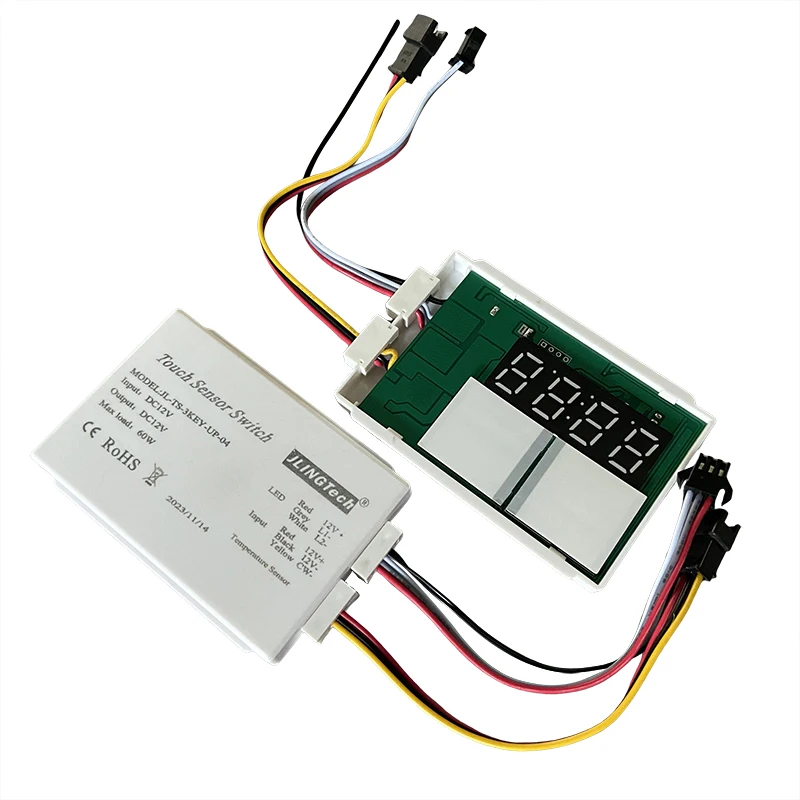 Mirror Touch Control Switch 60w 12v Double-key Touch Switch With Time Temperature Display Touch Switch