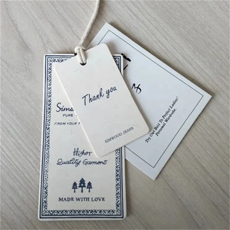 Printing Paper Custom Clothing Price Hang Clothing Label Plastic Tags For Garment