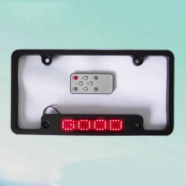 CE Nigeria 31X16.5cm 12V 7X23pixel red programmable scrolling led license plate lamp