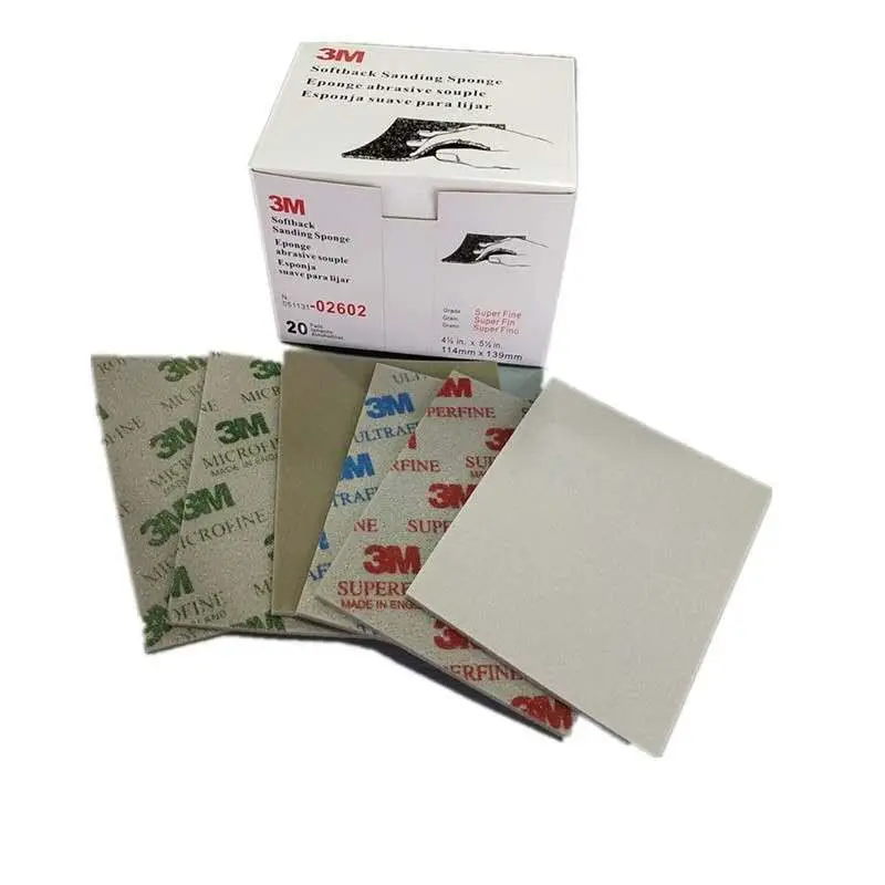 3M 06891 02606 High QualitySuperFine Sanding Sponge P120 P180 Softback One Sided Abrasives pad 140mm x 115mm Flexible Foam Pad