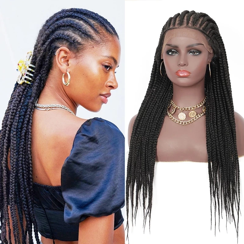 
JP factory direct 150% 180% density lace front braided wig,Brazilian human hair wigs,box braid lace wigs for women lace front 