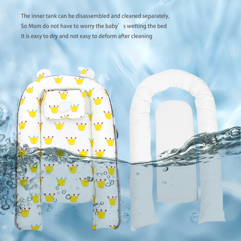 Cosleeping Baby Lounger for Newborn & Infant Baby Nest Sleeper Portable & Breathable Co Sleeper for Baby in Bed Side Bassinet