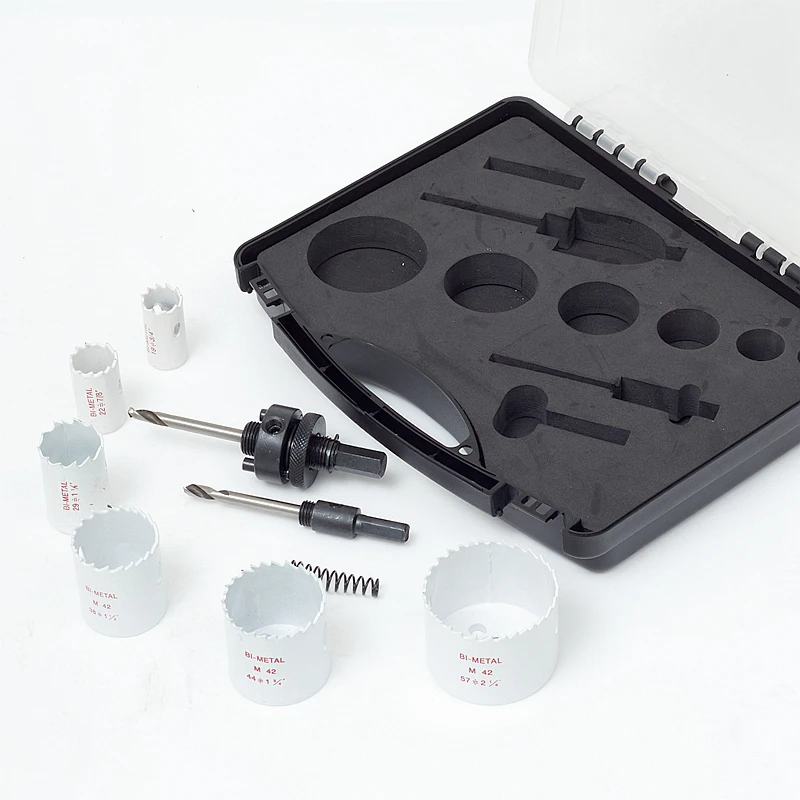 6pcs 8pcs HSS Bimetal Hole Saw Kit 19mm to 57mm Wood Metal Drilling Holesaw Set