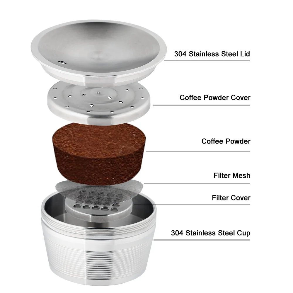 Reusable Stainless steel coffee for DOLCE GUSTO capsules refillable coffee pod with stamper