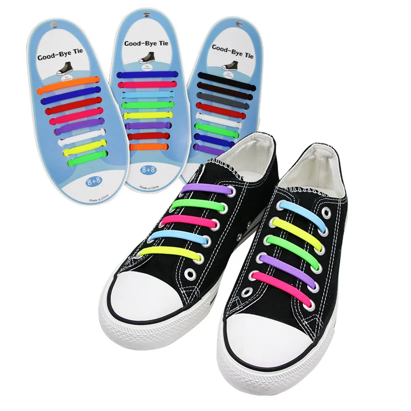 Silicone Shoelaces Elastic Shoe Laces Special No Tie Shoelace for Men Women Lacing rubber shoelace