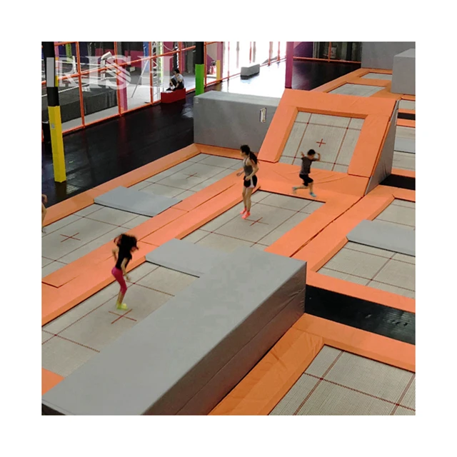 Indoor playground equipment jumping and running trampoline park with many functions