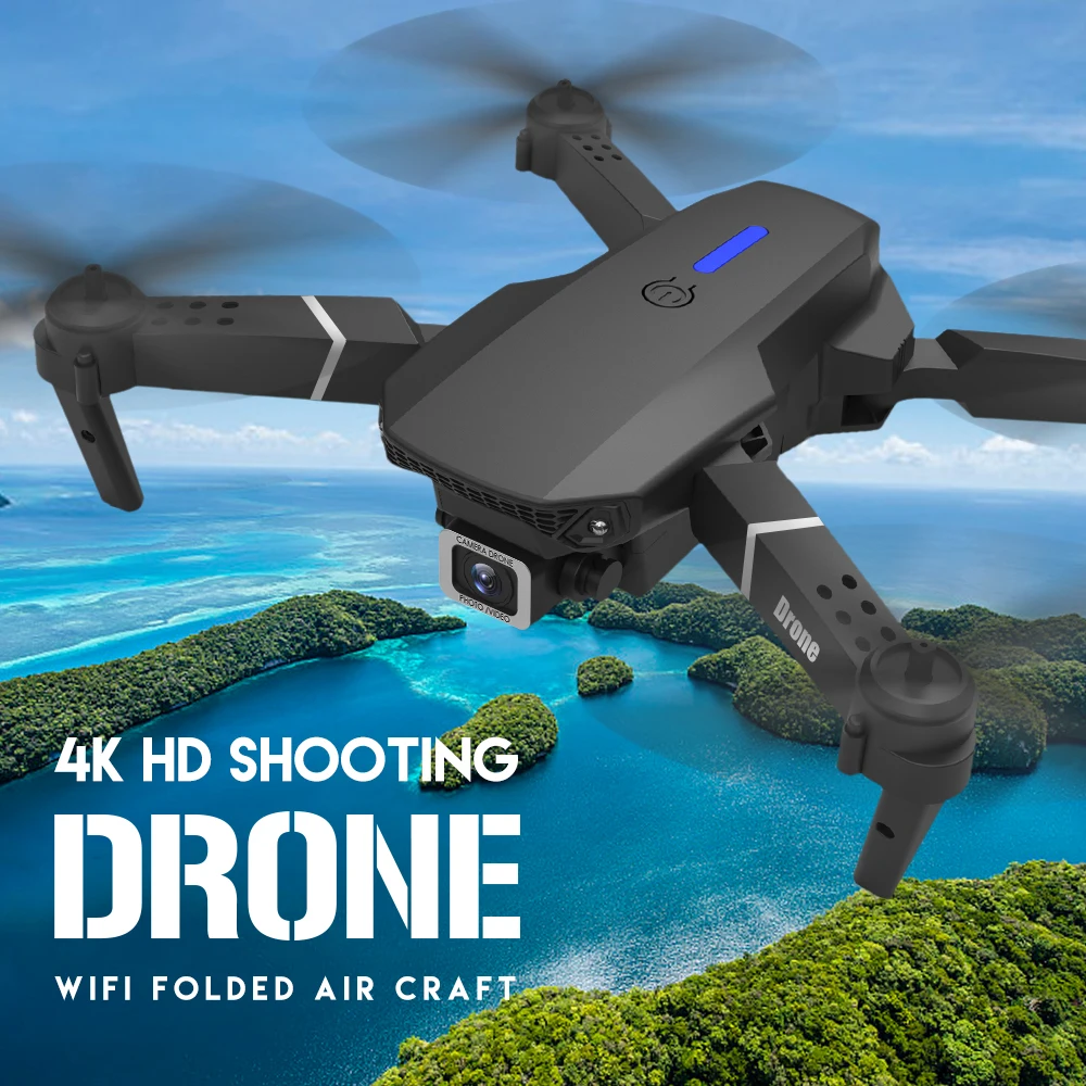 Wholesale Global Mini Drone E88 Wifi Fpv Rc Drone With Dual Pro 4k Hd Camera Wide-angle Remote Control Video Quadcopter Toy UAV