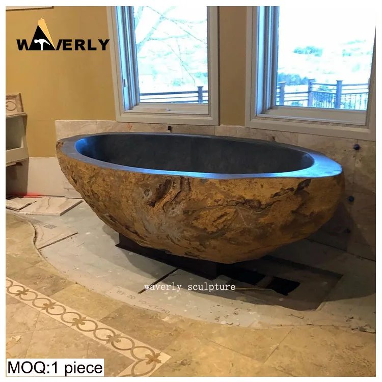 European Style Modern Outdoor Natural Stone Bathtub Hotel Villa Bathroom Freestanding Stone Bathtub High Quality Marble Bathtub