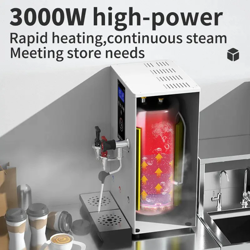 Commercial Double head Electrical Water boiler with steam Milk foaming Frother Machine