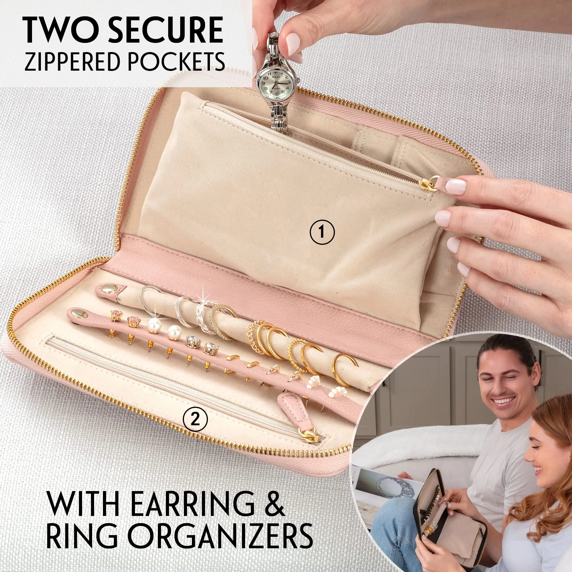 Hanging Jewelry Organizer Bag Travel Foldable Jewelry Roll Storage Case For Traveling Closet Suitcase
