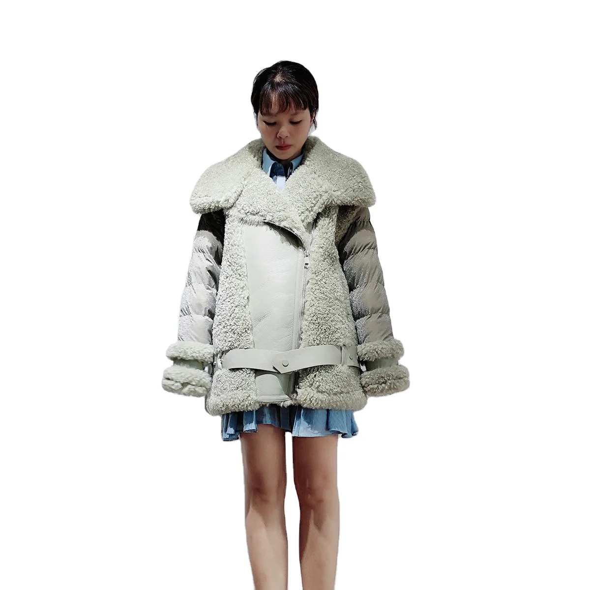 High quality Faux fur  leather coat for ladies thicken fur jacket for womens wholesale