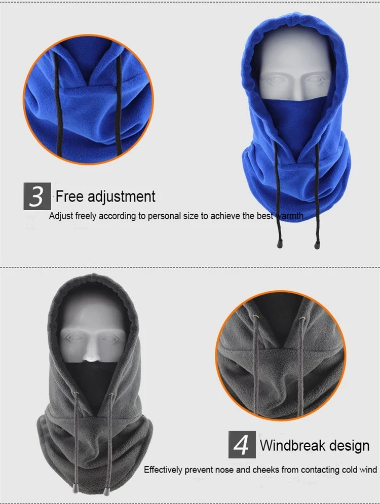 
Hot Sales Cycling Polar Fleece Balaclava Full Face Outdoor Ski Black balaclava 