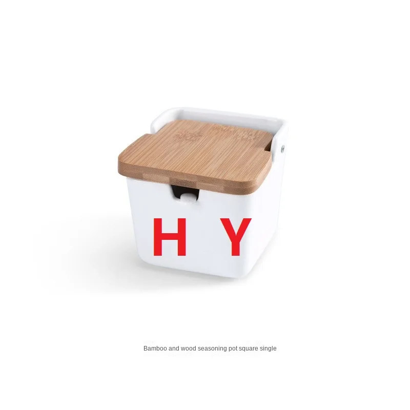 Hot Sale Spice Container 3 Pack White Seasoning Bowl For Sugar Tea Coffee Spice Square Porcelain Condiment Jar