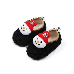 Дизайнерские повседневные ботинки без шнуровки для новорожденных мальчиков и девочек, повседневные рождественские домашние меховые ботинки, детская зимняя обувь