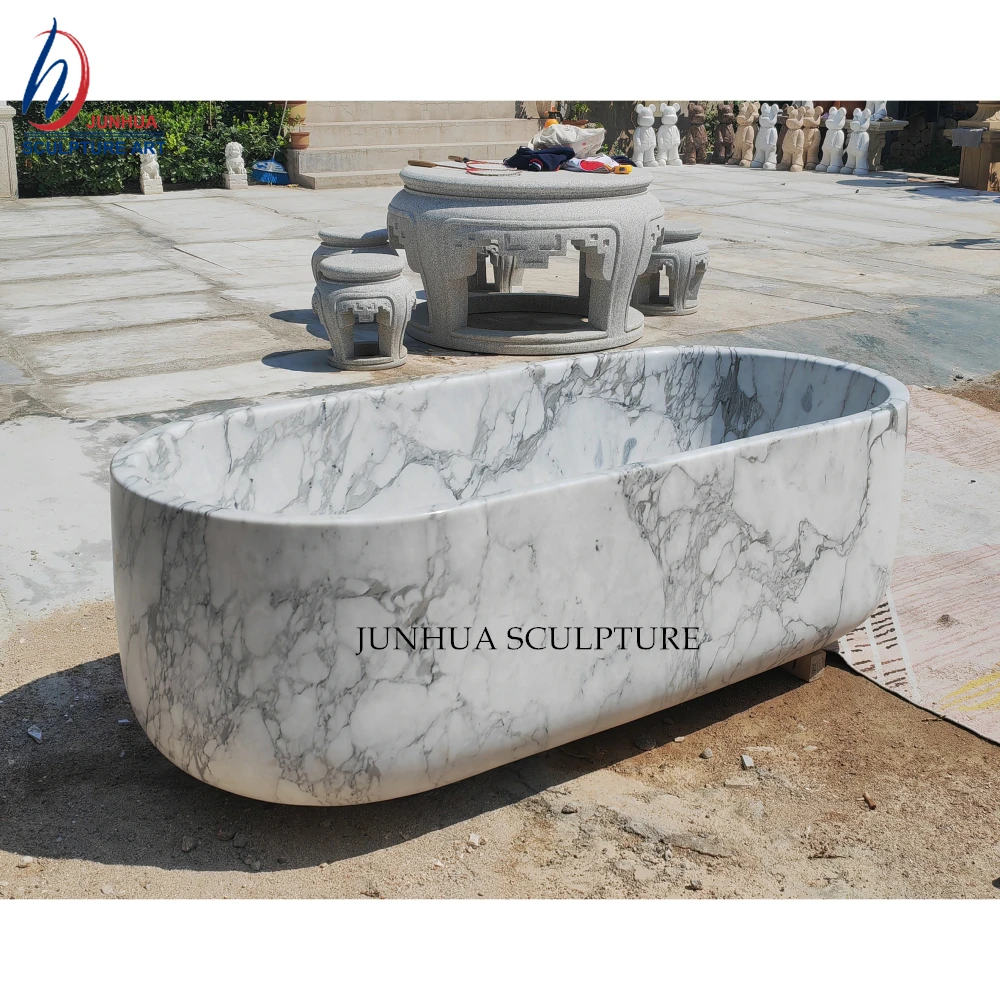 Cheap free standing stone bathtubs comfortable white marble bathtub bathroom bath tub with black veins