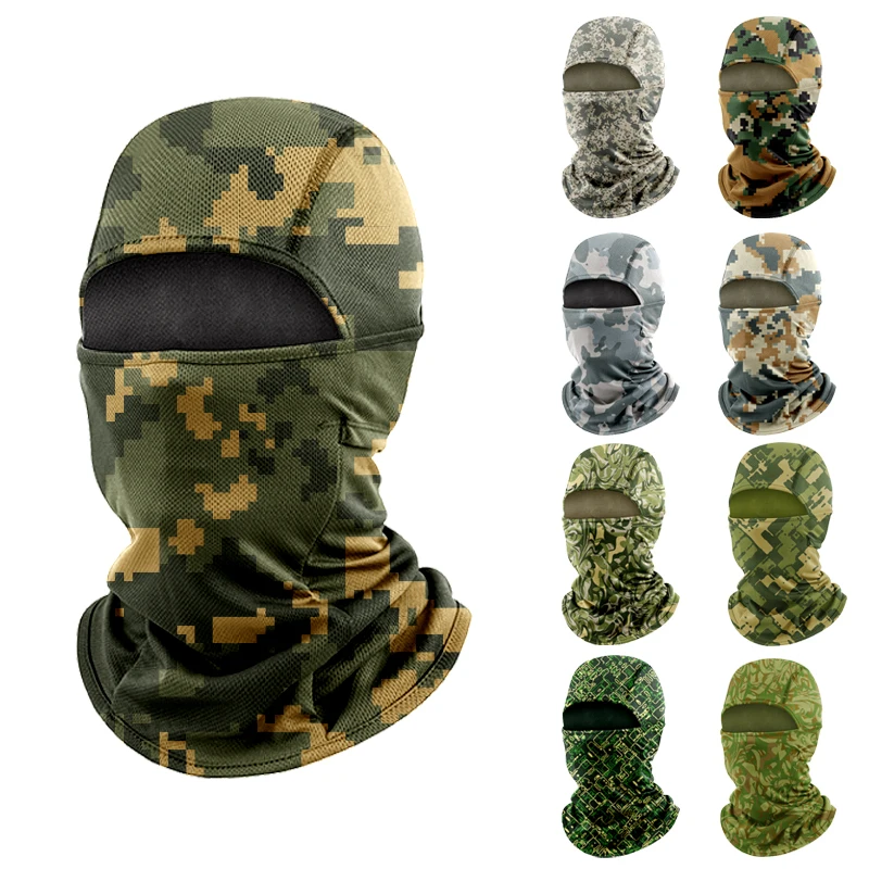 Multifunctional Outdoor Tactical Motorcycle Cycling Camo One Hole Balaclava Hat Full Face Cover Mesh Ski Mask