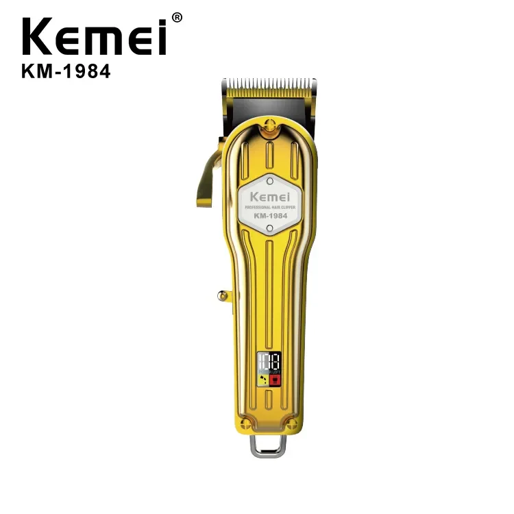KM-1984 Newly Design Electric Hair Clipper Kemei  Aluminum alloy Hair Trimmer Cutting Machine LCD