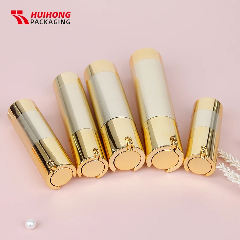 15ml 30ml 50 ml 80ml 100ml AS Gold Highlight  Airless Lotion Mist Pump Spray  Bottle For Luxury  Packaging Cosmetic
