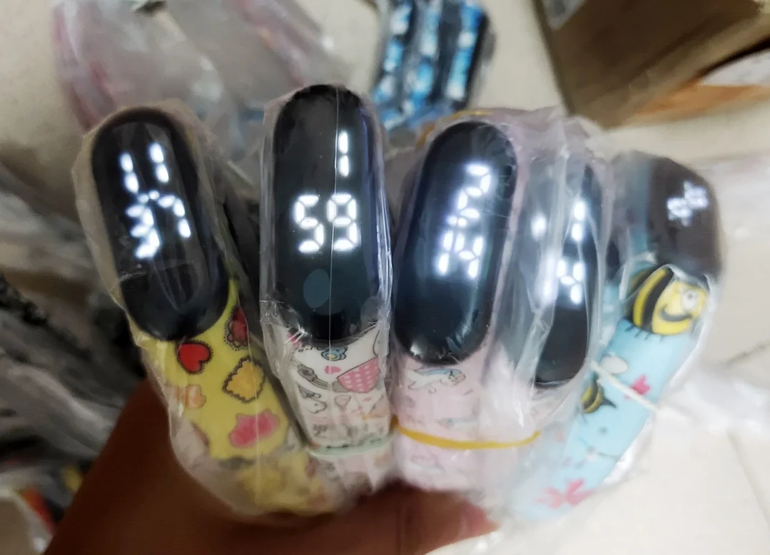 2021 latest design kids mi watch children cartoon printed bangle watch waterproof full printed strap bracelet watch