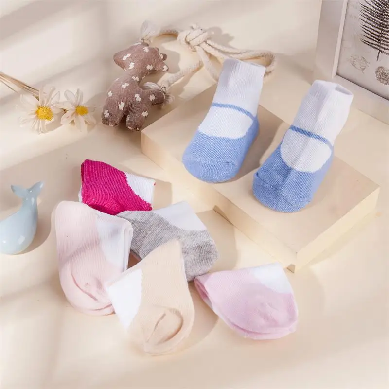 Недорогие носки для новорожденных Socksmate, носки для малышей от 0 до 12 месяцев, нескользящее платье, милые белые носки для малышей, прямая поставка