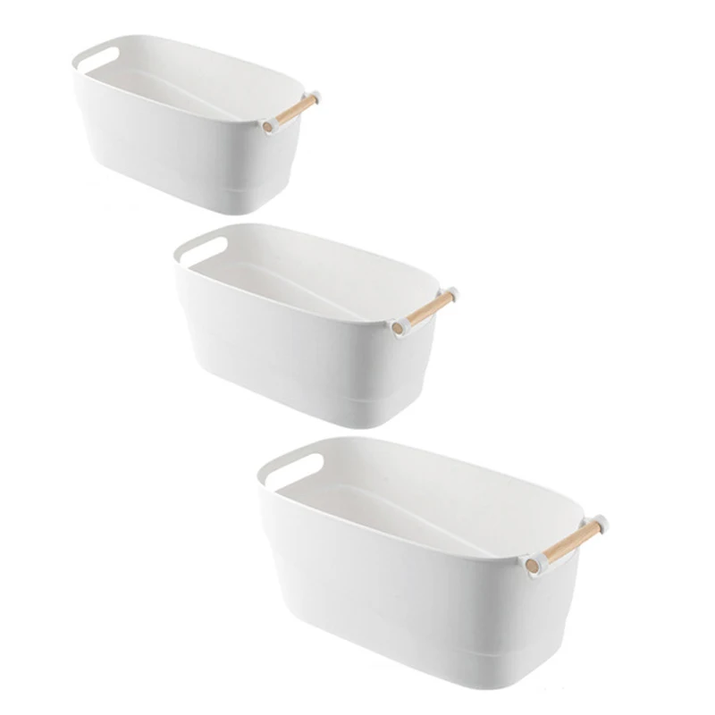Wholesale Set of 3 Plastic Storage Baskets Boxes Lightweight And Easy To Store storage baskets boxes