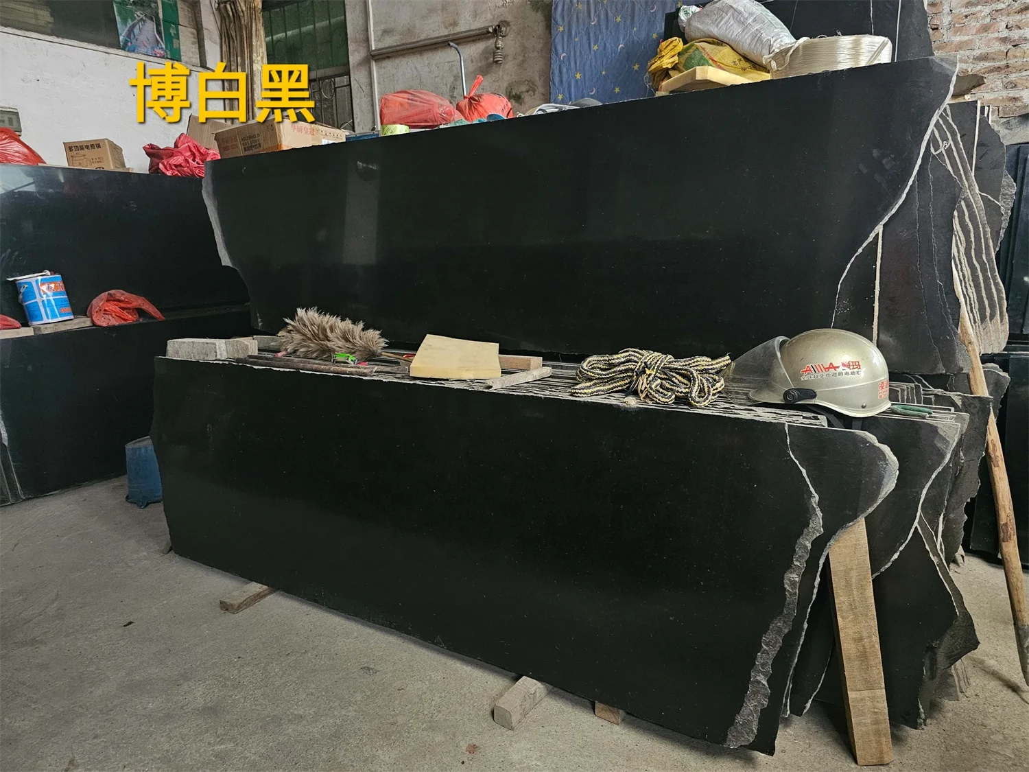 BOTON STONE Hot Sale Granite Floor Tiles Black Kitchen Countertop Polished Granite Slab