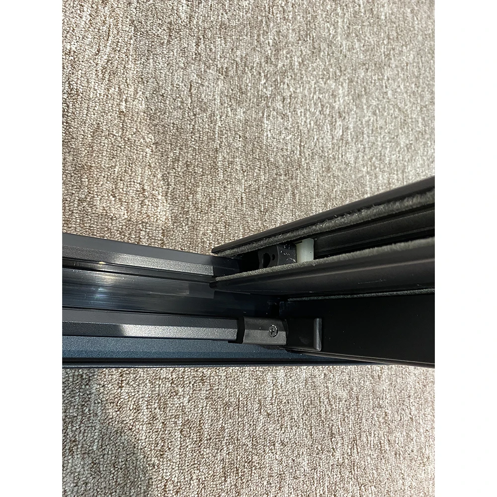 Residential system aluminium sliding windows with tempered glass in black powder coated