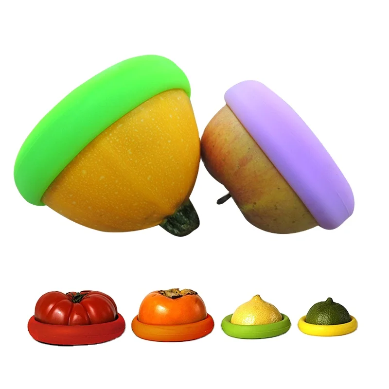 Amazon Hot Sale 4 Pcs Fruit And Vegetable Keep Fresh Food Covers Lids Set bowl cover silicone sets covers for food food covers