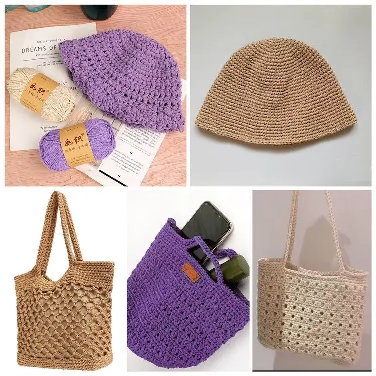 2mm Cotton Polyester Braided Macrame Cord Hollow Knitted Round Rope Yarn for Crocheting Bag Basket Cushion