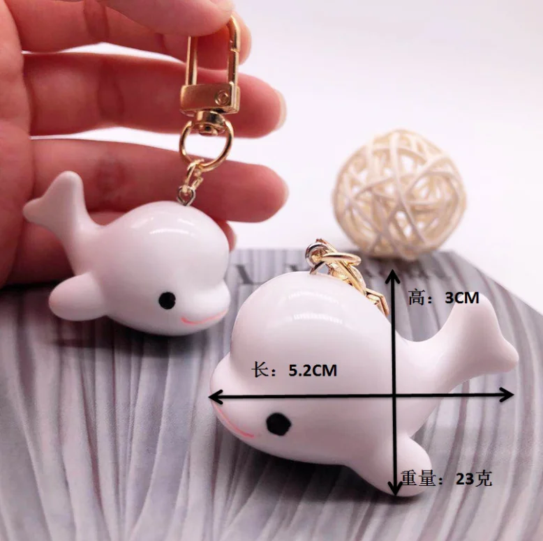 dolphin key ring bag mobile phone accessories aquarium souvenirs Creative 3D three-dimensional white lovely