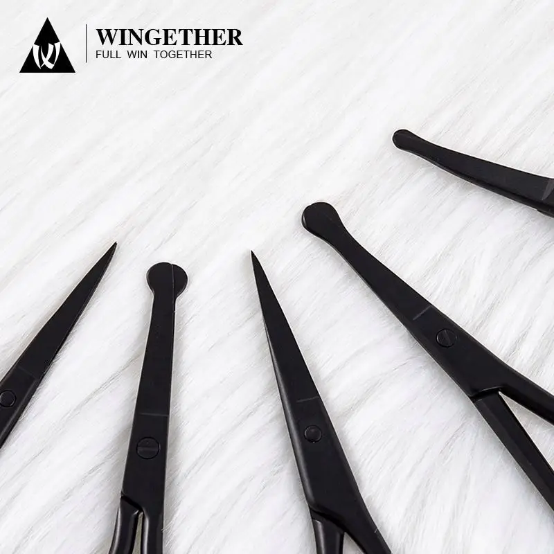 Wingether High Quality Wholesale Manicure Master Scissors Russian Manicure Scissors Litmus Black Scissors
