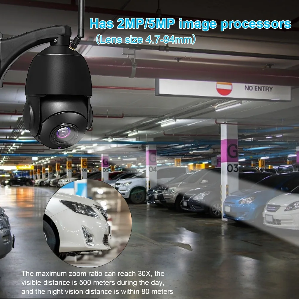  5MP 30X оптический зум Беспроводной Wi-Fi камеры безопасности HD хорошие продажи для использования на открытом воздухе домашняя IP камера 80 м ИК Ночное Видение