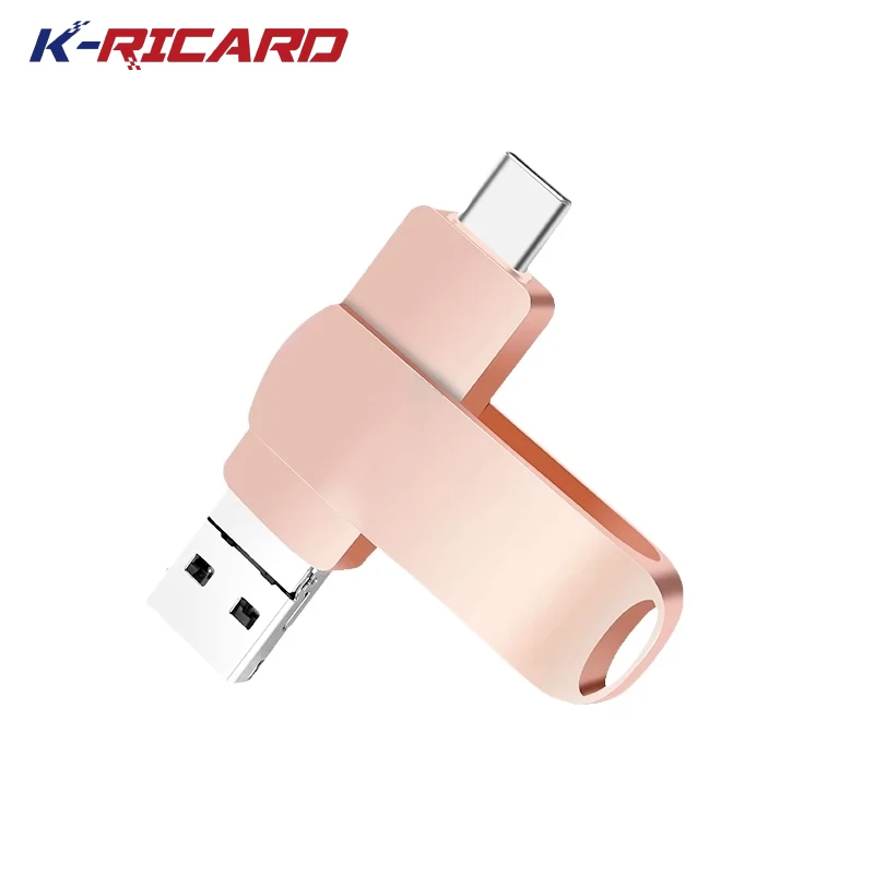 Kricard 3 in 1 OTG USB Flash Drive  Micro cle Type C USB Drives 32GB 64GB 128GB OTG USB stick