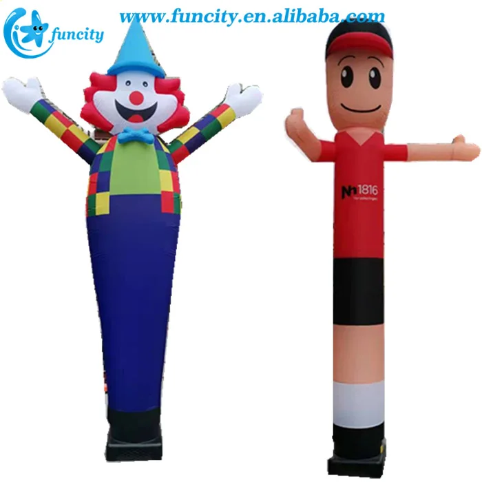 Outdoor inflatable air sky dancer shaking the hands for advertising with logo printing