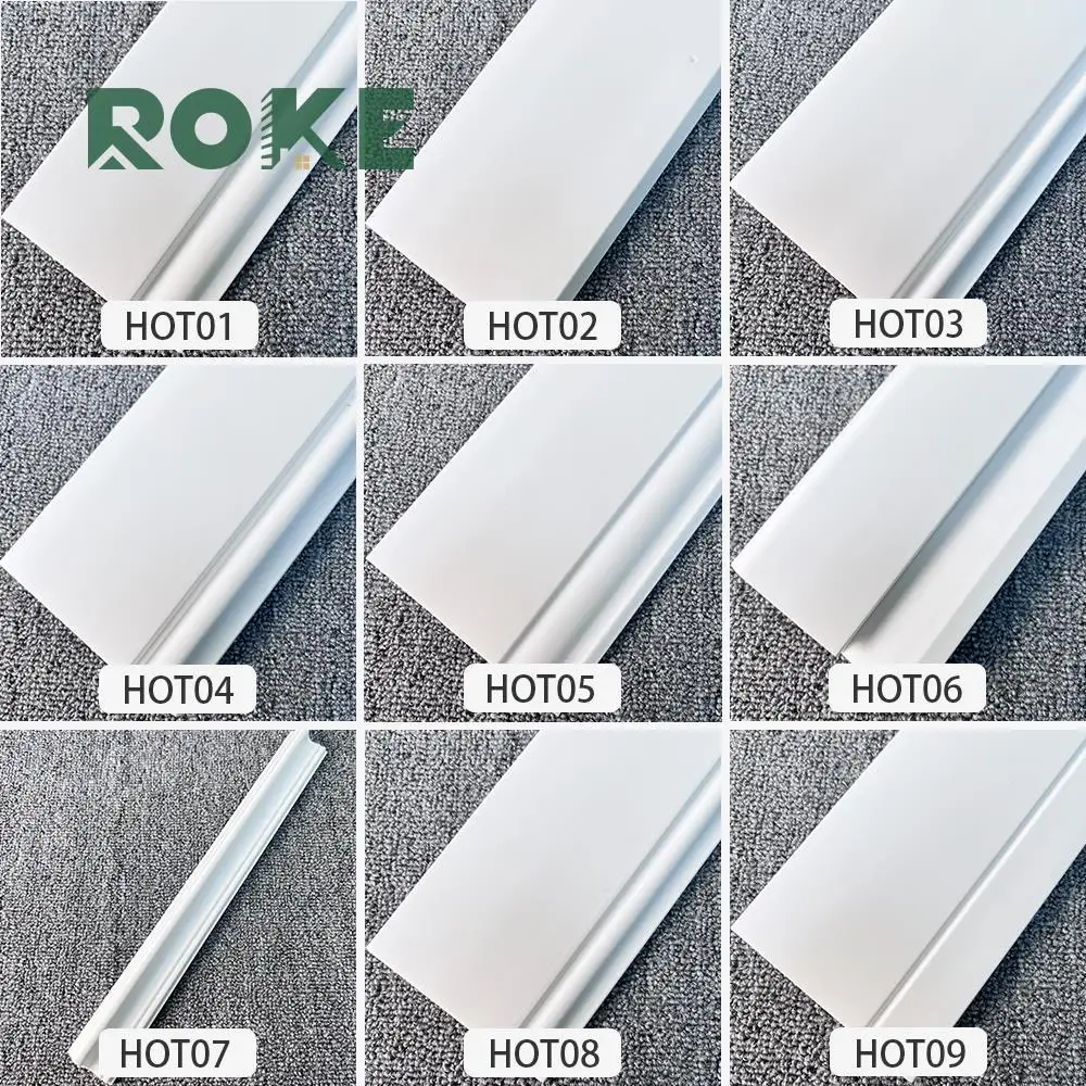 ROKE Factory Leading Manufacturers Skirting Board Protection Baseboard Flexible Tile Trim Modern Skirting Profiles Hot Sale