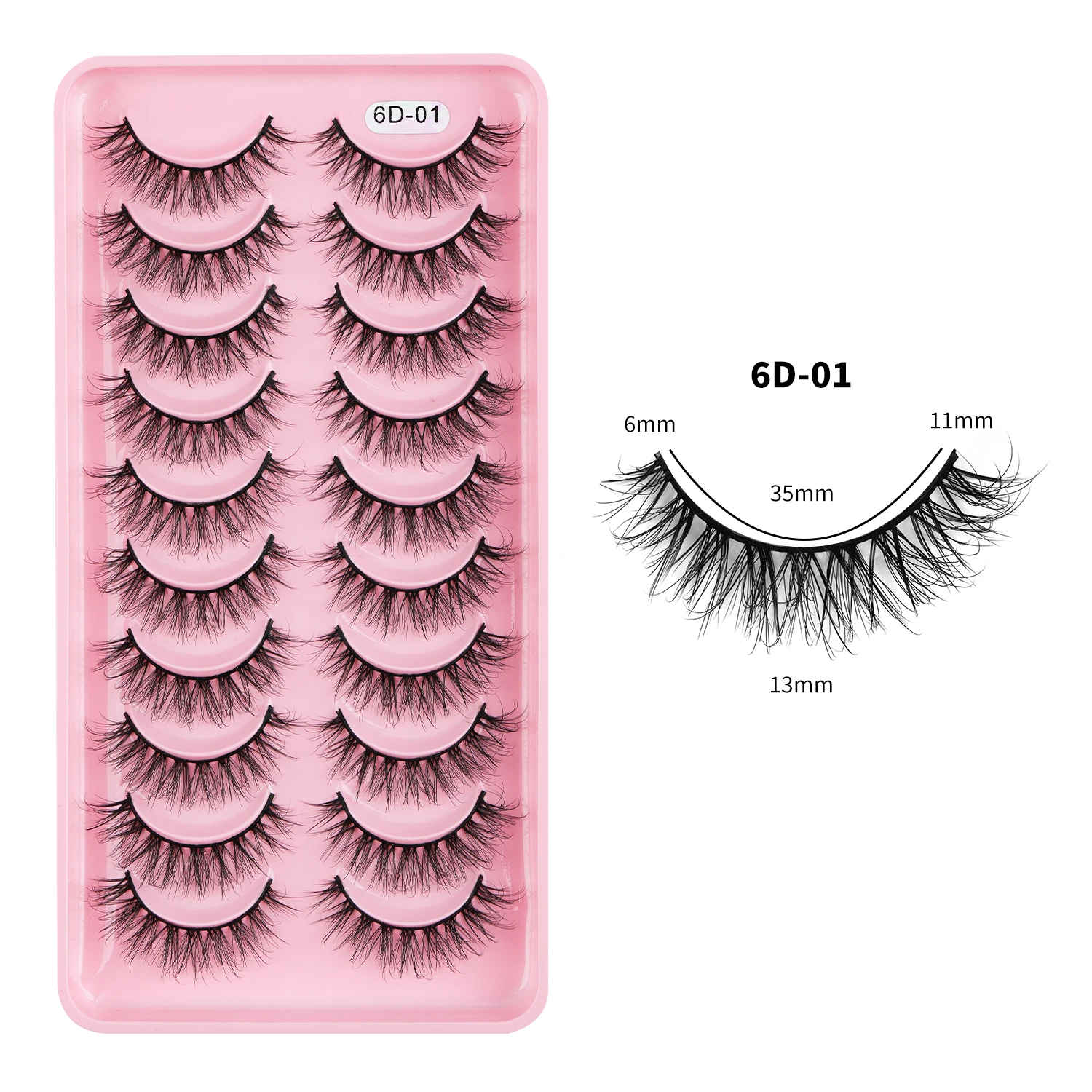 Full strip fluffy style lash extensions cat eye lash strips faux mink natural lashes 6D eyelashes