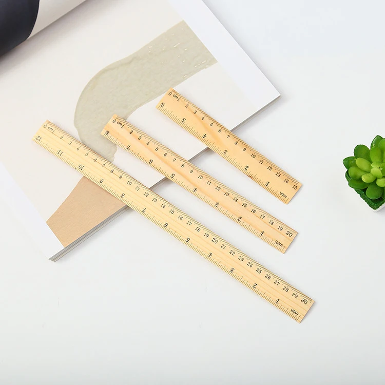 Wood Ruler 30cm Stationery Office School Customized Straight 15cm Wooden Ruler