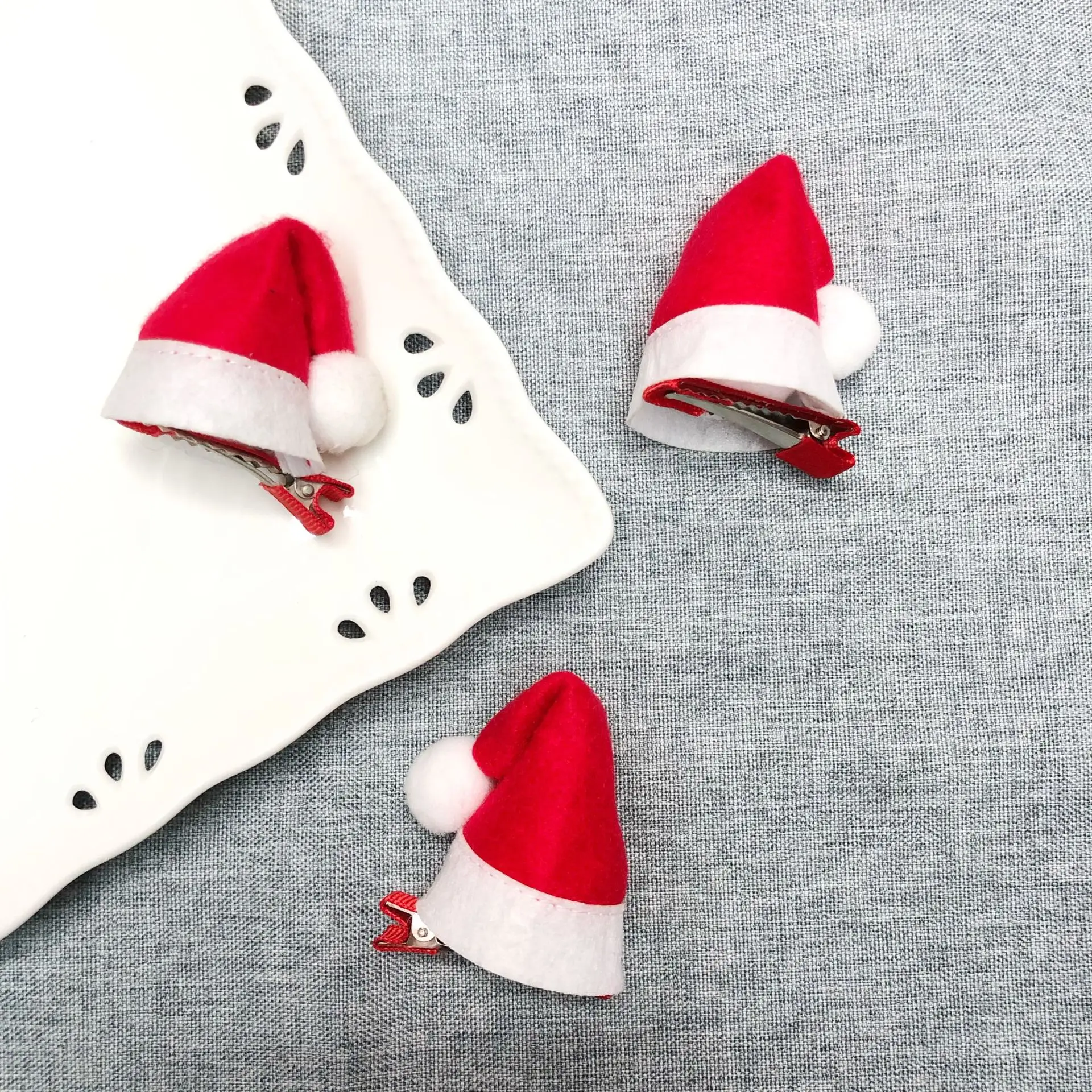 Mini Santa Hat Hair Hairclip Christmas Santa Hairpin Reindeer Hair Clips