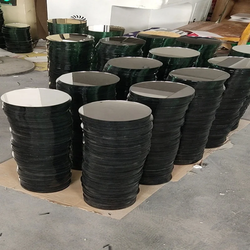 1mm 2mm customized square round shape thin craft small glass mirror