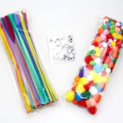 Best Price Pipe Cleaners Chenille Stem Plastic Wiggle Eyes Pom Pom Craft Pack Set For Children