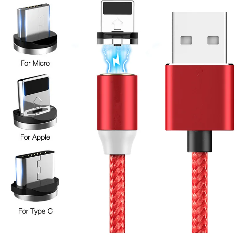 1M Magnetic Cable Micro USB Type C Charger For Android Phones Fast Charging Magnet Charge Cord For iP13 12 Pro XS Max